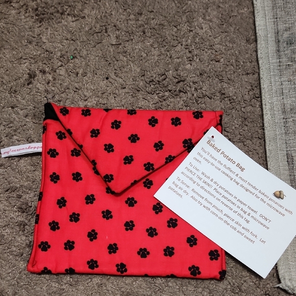 Other - Red Dog Paw Print Baked Potato Bag
